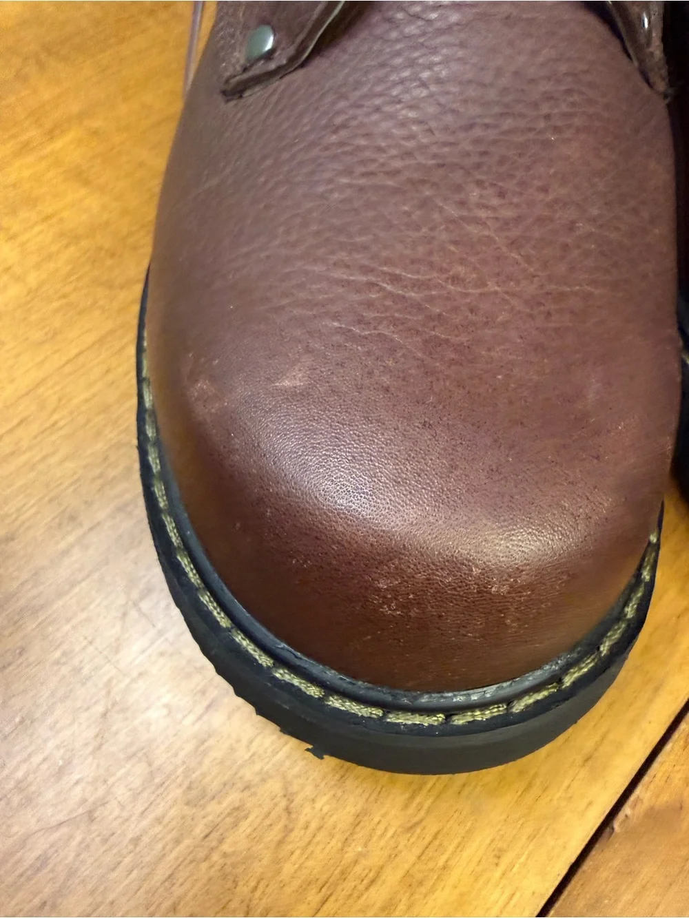 Dr. Scholl's Harrington Mens Slip Resistant Brown Leather Oxford Work Shoes
